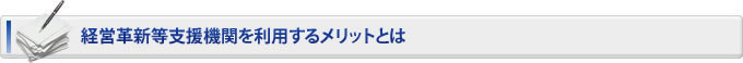 経営革新等支援機関を利用するメリット