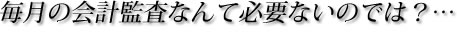 毎月の会計監査なんて必要ないのでは？…