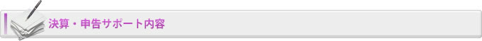 決算・申告サポート内容